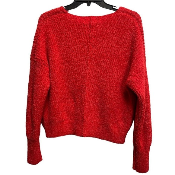 Sincerely Jules Eyelash Knit Oversize Sweater Women's Size XSmall Red - Picture 3 of 4